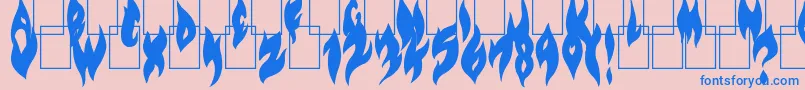 FlameOnBlack Font – Blue Fonts on Pink Background