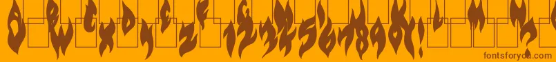 フォントFlameOnBlack – オレンジの背景に茶色のフォント