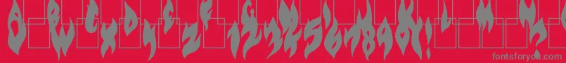 Fonte FlameOnBlack – fontes cinzas em um fundo vermelho