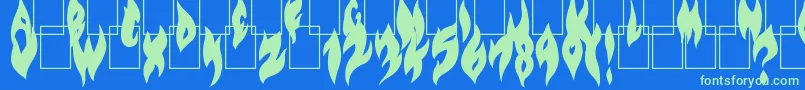 Шрифт FlameOnBlack – зелёные шрифты на синем фоне