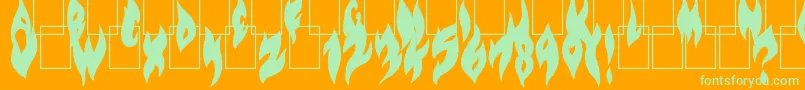 Шрифт FlameOnBlack – зелёные шрифты на оранжевом фоне