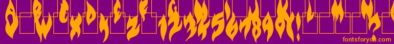 Czcionka FlameOnBlack – pomarańczowe czcionki na fioletowym tle