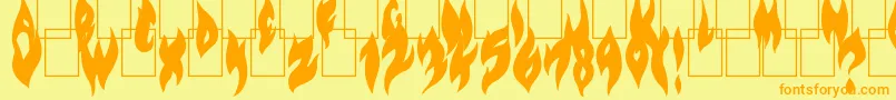 FlameOnBlack Font – Orange Fonts on Yellow Background