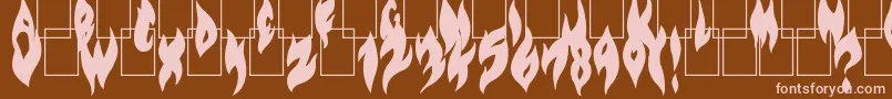 Więcej informacji o czcionce FlameOnBlack Czcionka FlameOnBlack – różowe czcionki na brązowym tle