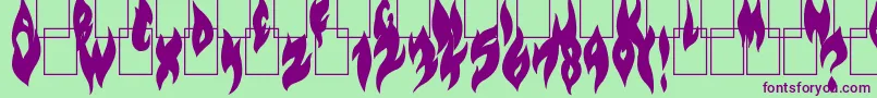 FlameOnBlack Font – Purple Fonts on Green Background