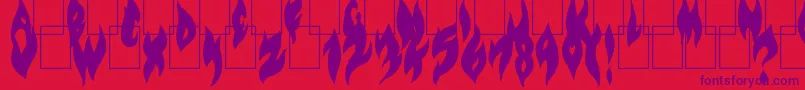 FlameOnBlack Font – Purple Fonts on Red Background