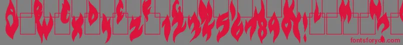 フォントFlameOnBlack – 赤い文字の灰色の背景