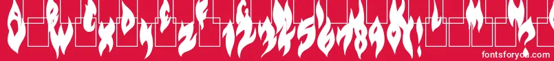 フォントFlameOnBlack – 赤い背景に白い文字