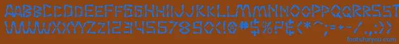 SfWasabiBold Font – Blue Fonts on Brown Background