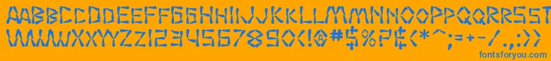 SfWasabiBold Font – Blue Fonts on Orange Background