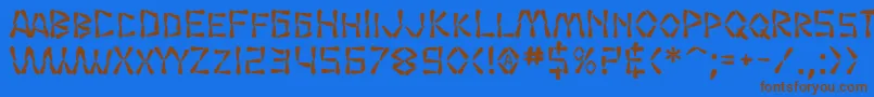 SfWasabiBold Font – Brown Fonts on Blue Background