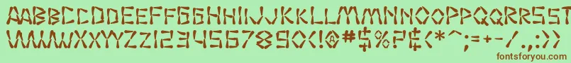 SfWasabiBold Font – Brown Fonts on Green Background