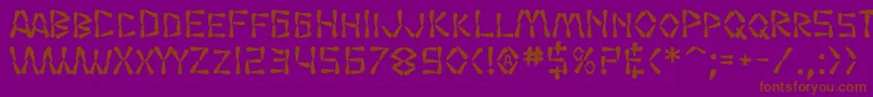SfWasabiBold Font – Brown Fonts on Purple Background