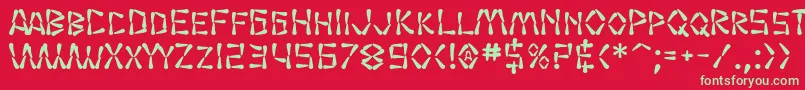 SfWasabiBold Font – Green Fonts on Red Background
