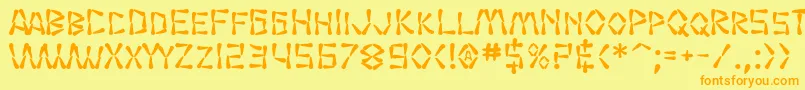 SfWasabiBold Font – Orange Fonts on Yellow Background