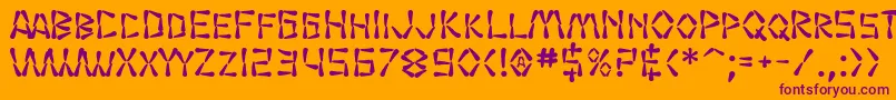 SfWasabiBold Font – Purple Fonts on Orange Background