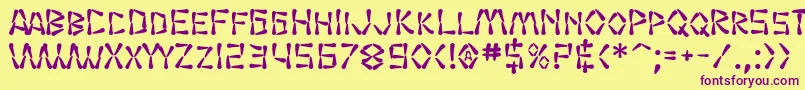 SfWasabiBold Font – Purple Fonts on Yellow Background