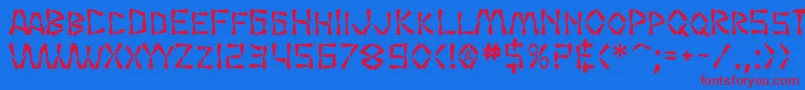SfWasabiBold Font – Red Fonts on Blue Background