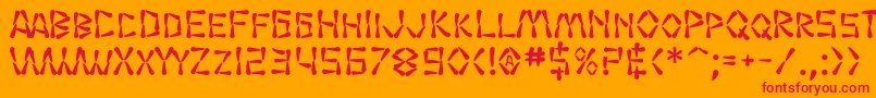 SfWasabiBold Font – Red Fonts on Orange Background