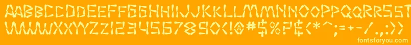 SfWasabiBold Font – Yellow Fonts on Orange Background