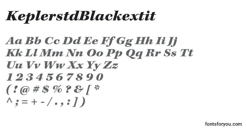 Schriftart KeplerstdBlackextit – Alphabet, Zahlen, spezielle Symbole