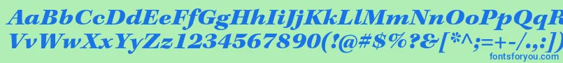 Шрифт KeplerstdBlackextit – синие шрифты на зелёном фоне