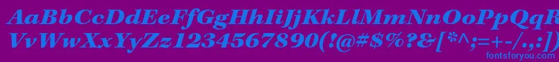 Шрифт KeplerstdBlackextit – синие шрифты на фиолетовом фоне