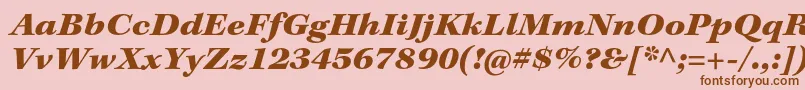 Czcionka KeplerstdBlackextit – brązowe czcionki na różowym tle