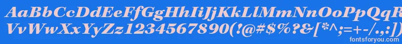 KeplerstdBlackextit-fontti – vaaleanpunaiset fontit sinisellä taustalla