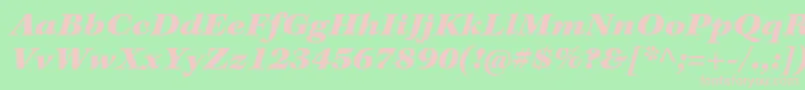Шрифт KeplerstdBlackextit – розовые шрифты на зелёном фоне