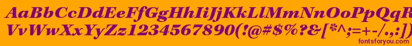 Шрифт KeplerstdBlackextit – фиолетовые шрифты на оранжевом фоне