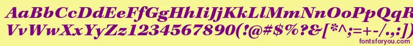 Czcionka KeplerstdBlackextit – fioletowe czcionki na żółtym tle