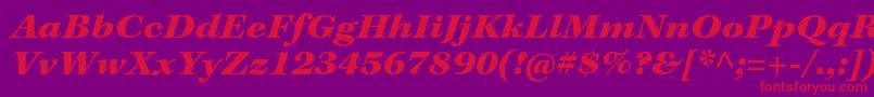 KeplerstdBlackextit-fontti – punaiset fontit violetilla taustalla