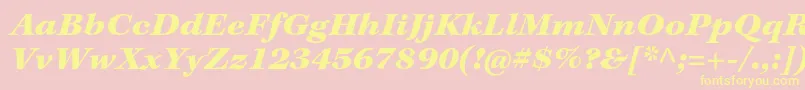 KeplerstdBlackextit-Schriftart – Gelbe Schriften auf rosa Hintergrund