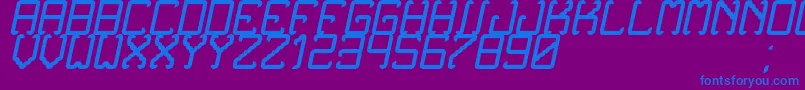 Шрифт NoxtreyAufTfbCursive – синие шрифты на фиолетовом фоне
