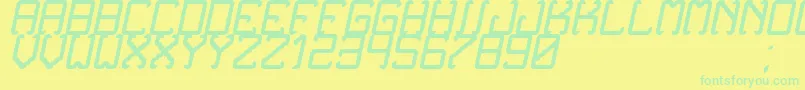フォントNoxtreyAufTfbCursive – 黄色い背景に緑の文字