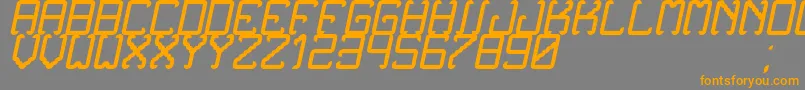 フォントNoxtreyAufTfbCursive – オレンジの文字は灰色の背景にあります。