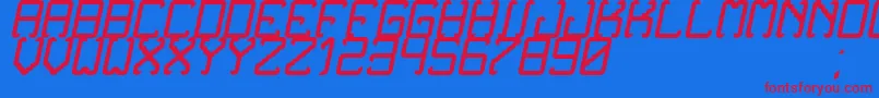 Police NoxtreyAufTfbCursive – polices rouges sur fond bleu