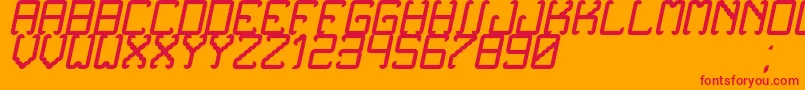 NoxtreyAufTfbCursive-Schriftart – Rote Schriften auf orangefarbenem Hintergrund