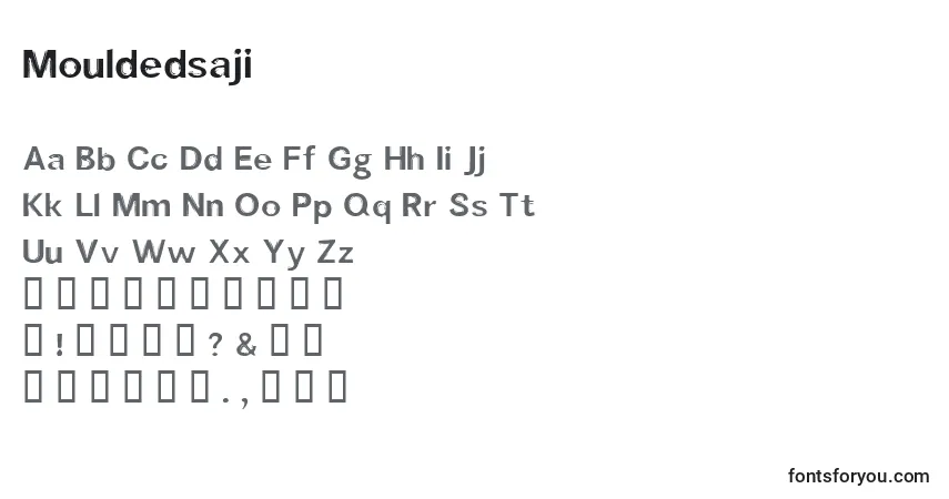 Schriftart Mouldedsaji – Alphabet, Zahlen, spezielle Symbole