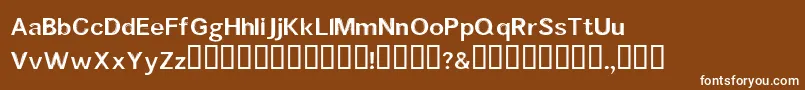 Mouldedsaji-Schriftart – Weiße Schriften auf braunem Hintergrund