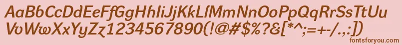 DynagroteskdeItalic Font – Brown Fonts on Pink Background