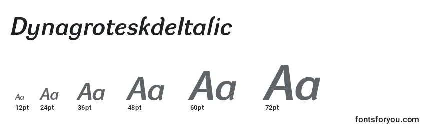 Размеры шрифта DynagroteskdeItalic