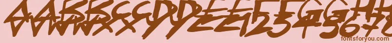 Fonte InklingItalic – fontes marrons em um fundo rosa