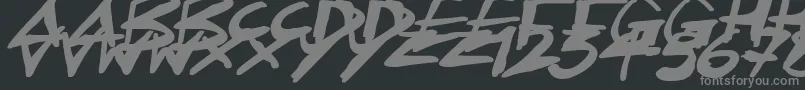 フォントInklingItalic – 黒い背景に灰色の文字