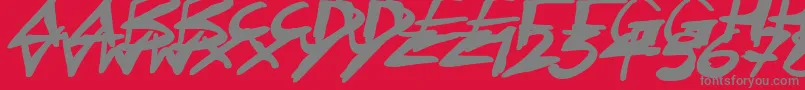 フォントInklingItalic – 赤い背景に灰色の文字