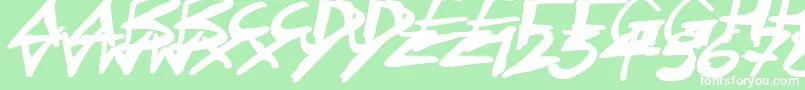 Fonte InklingItalic – fontes brancas em um fundo verde