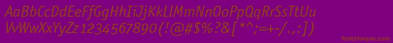 OfficinaSansOsItcTtBookita Font – Brown Fonts on Purple Background