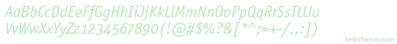 OfficinaSansOsItcTtBookita Font – Green Fonts on White Background