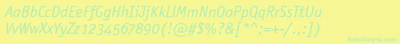 OfficinaSansOsItcTtBookita Font – Green Fonts on Yellow Background